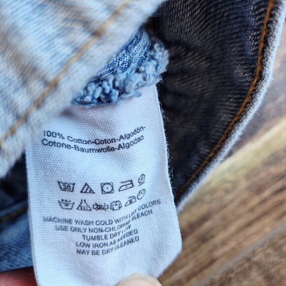 Free People Bedford Cropped Denim Jacket Distressed Medium Wash Cotton - Picture 12 of 16